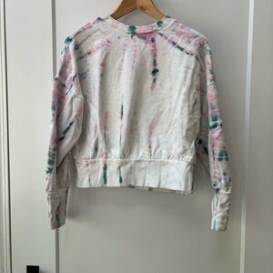 Old Navy white tie dye crew neck sweatshirt women’s size S